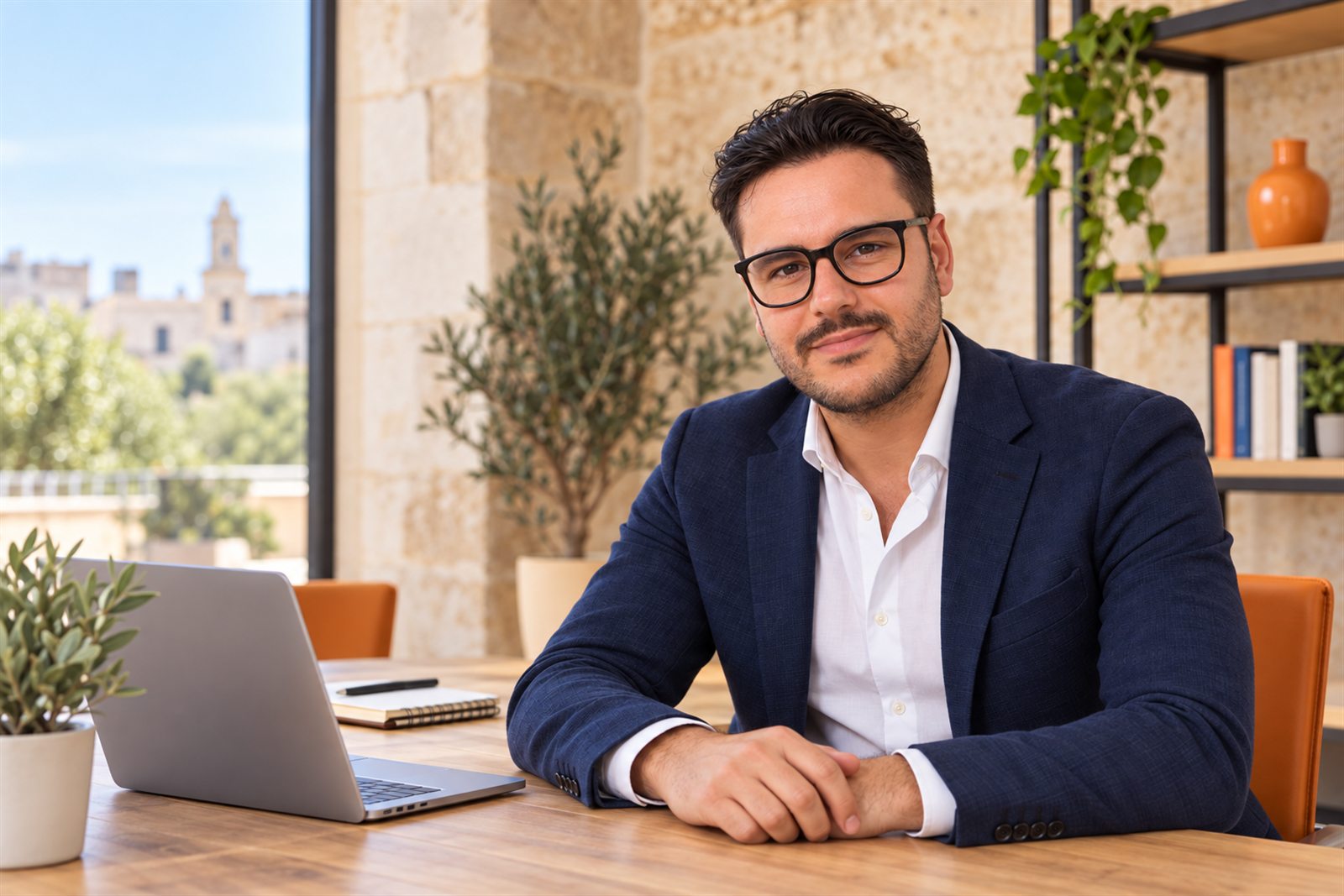 Giacomo Lia, referente diretto di Web Net Salento, nel suo ambiente di lavoro